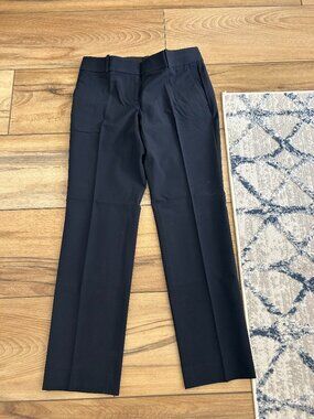 Ann Taylor Navy Straight Leg Suiting Trouser Pant